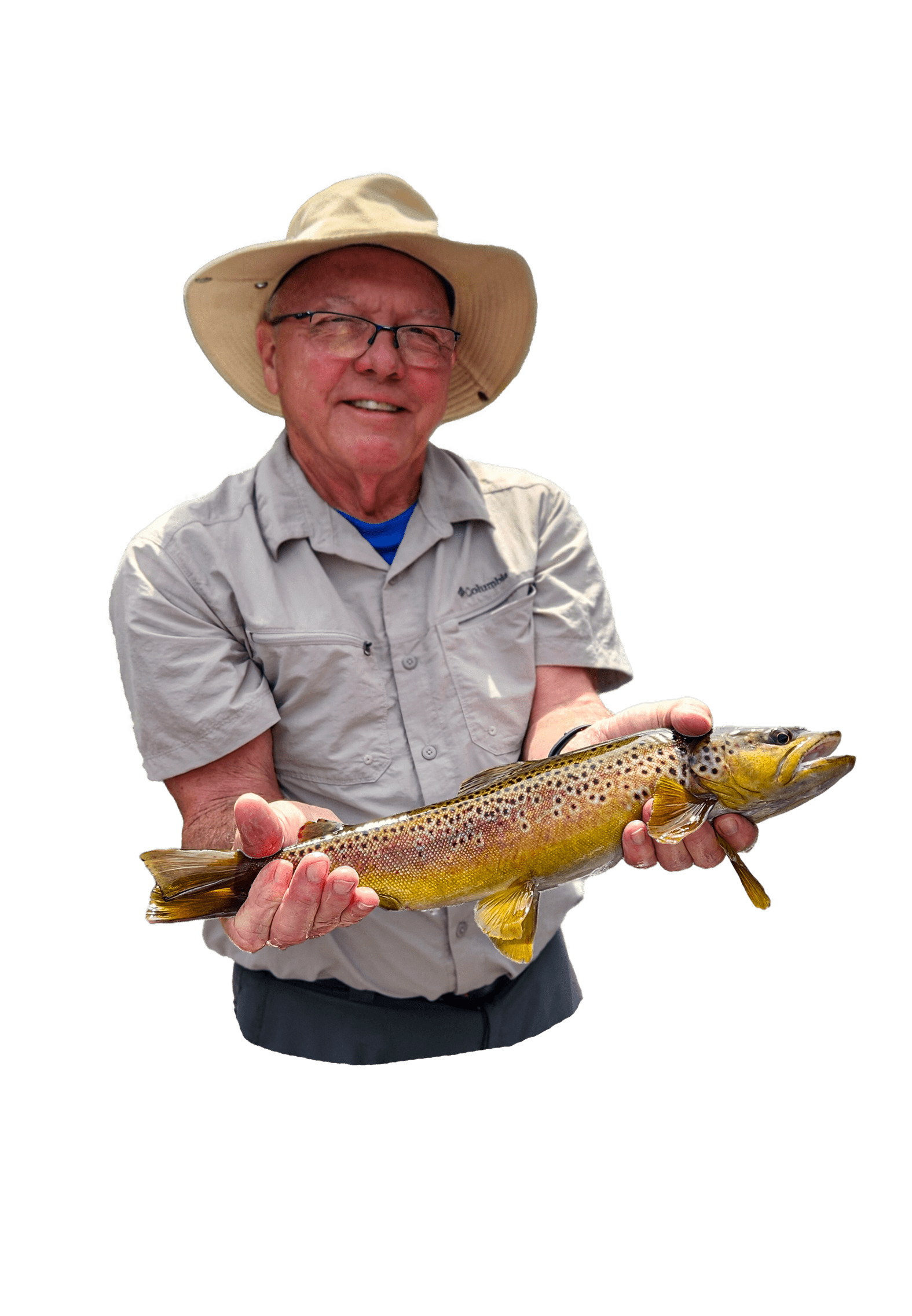guest with nice brown trout from the Watauga River